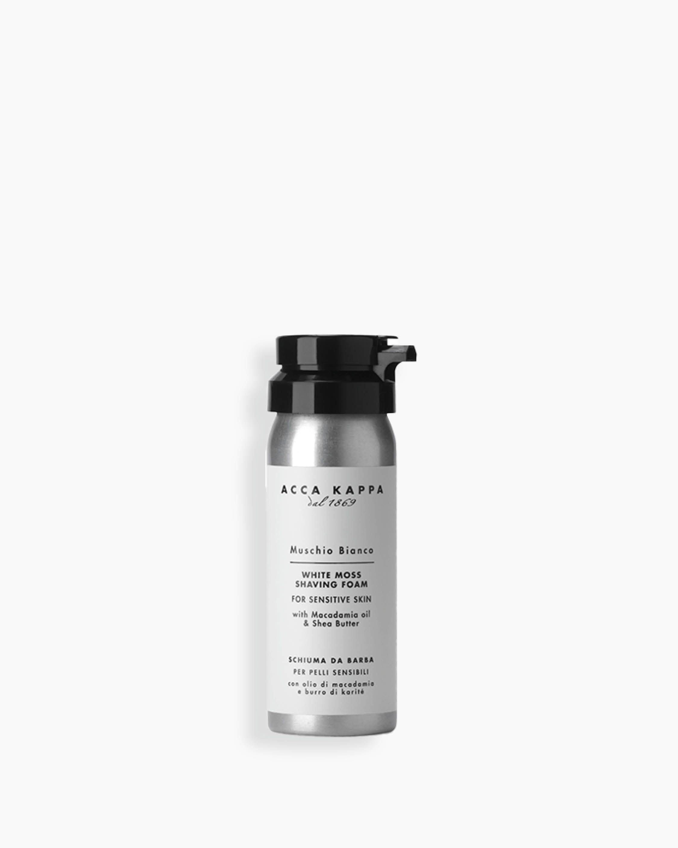 White Moss travel size shaving foam